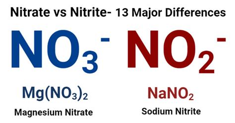 The molecular formula of nitrite is NO2- and it is the conjugate acid of nitrous acids, HNO2. . Nitrate and nitrite formula